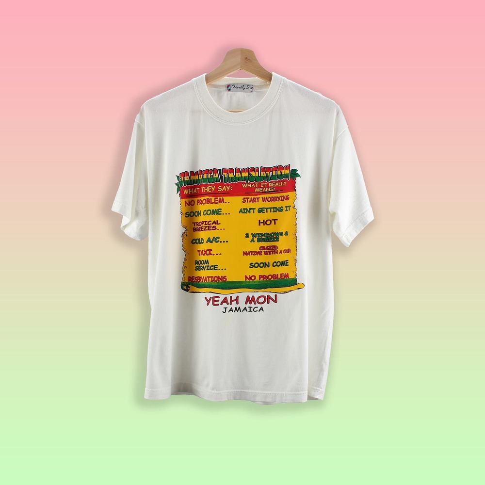 1990s Vintage T-Shirt - Retro Jamaican Graphic Tee - Classic Vacation T Shirt